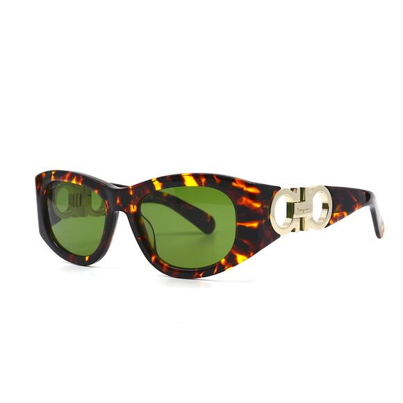 NEW FERRAGAMO SF1082S 219 HAVANA GREEN WOMEN'S AUTHENTIC SUNGLASSES